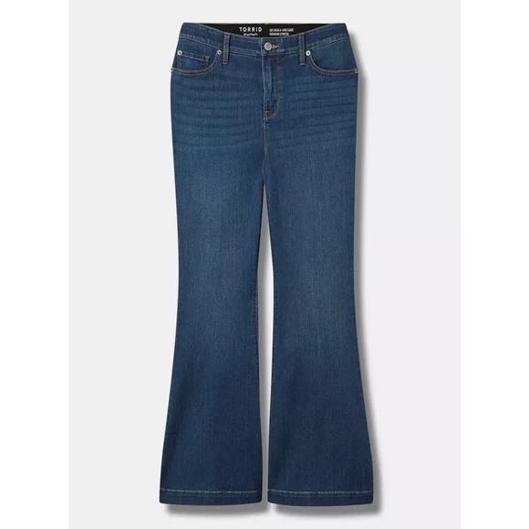 Torrid Sky High A-Line Flare High-Rise Jeans Women’s 20 Short Blue Denim Stretch - Picture 1 of 12